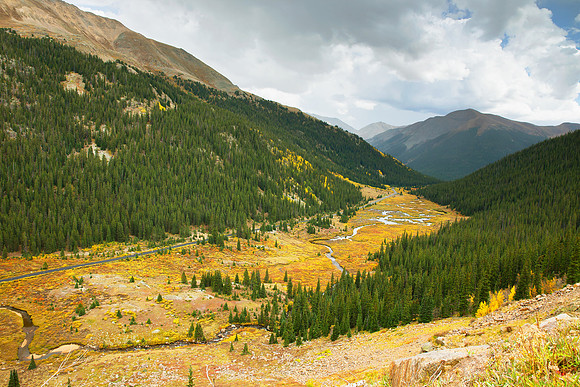23.9 MB, 5184 x 3456: Highway 82 follows along a stream as it descends from Independence Pass near Aspen, Colorado.